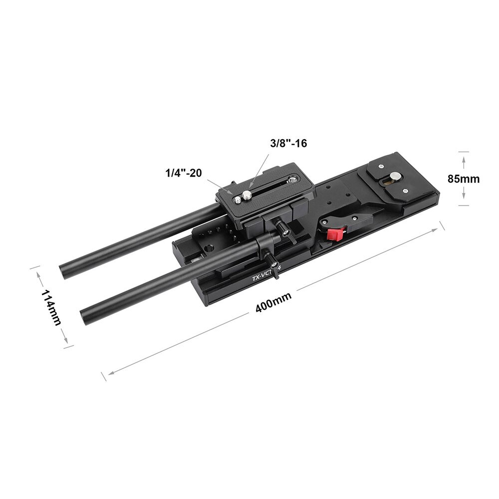 SZRIG VCT-14 Video videocamera v-mount QR piastra durevole con piastra di base Manfrotto 15mm LWS doppio sistema di supporto Rod