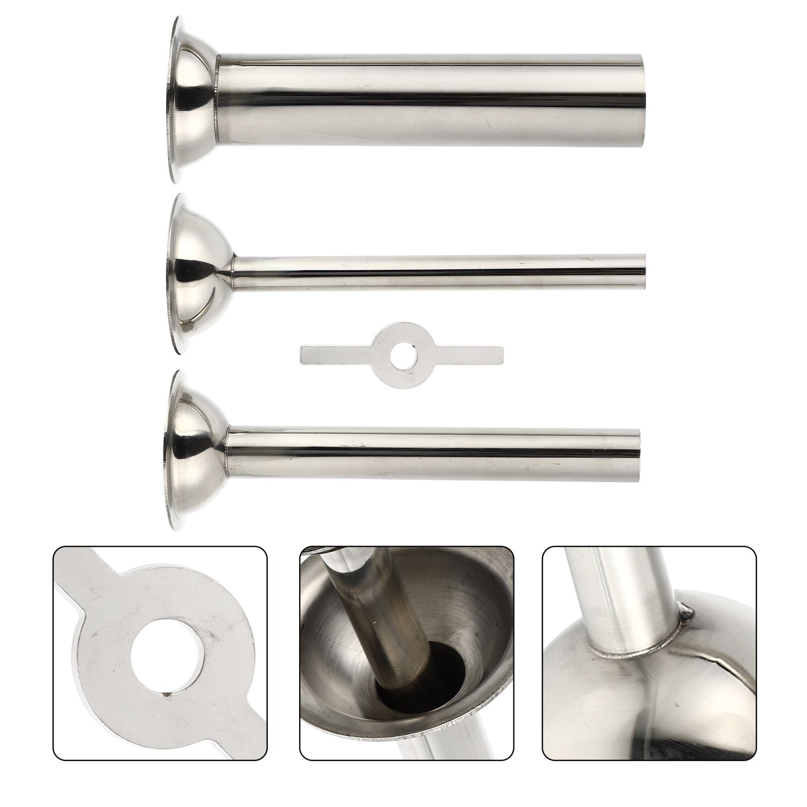 A Set Durable Sausage Making Tool Stainless Steel Meat Grinder Sausage Accessories: Silver 4pcs