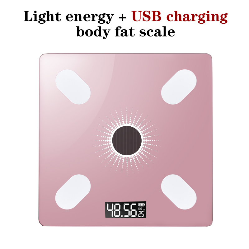 USB Chargeable Body Fat Scale Weight Scale Household Measuring Electronic Scale Fat Scale Accurate Body Scale Chinese Verison: pink