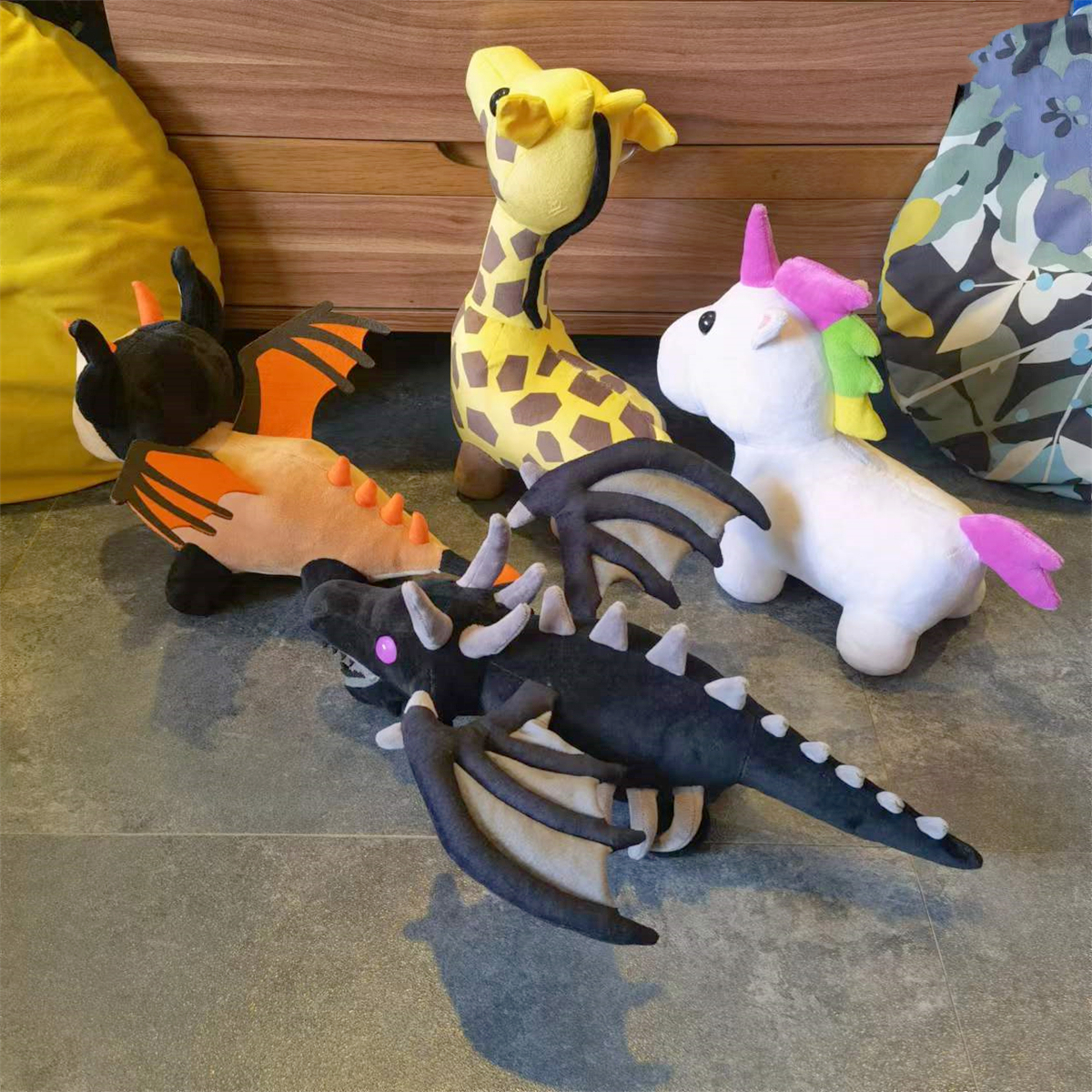 Murciélago dragón sombra dragón unicornio malvado jirafa dragón escarchado juguetes de peluche mascotas muñeco de peluche Aminal Plushie juguete