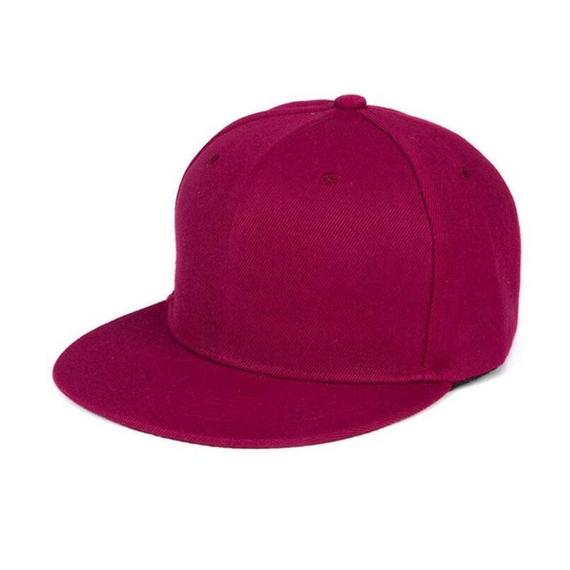 Unisex Baseball Caps Plain Snapback Hiphop Verstelbare Cap in Licht grijs Paars Bourgondië roze Groen Zwart 30SP25: Bourgondië