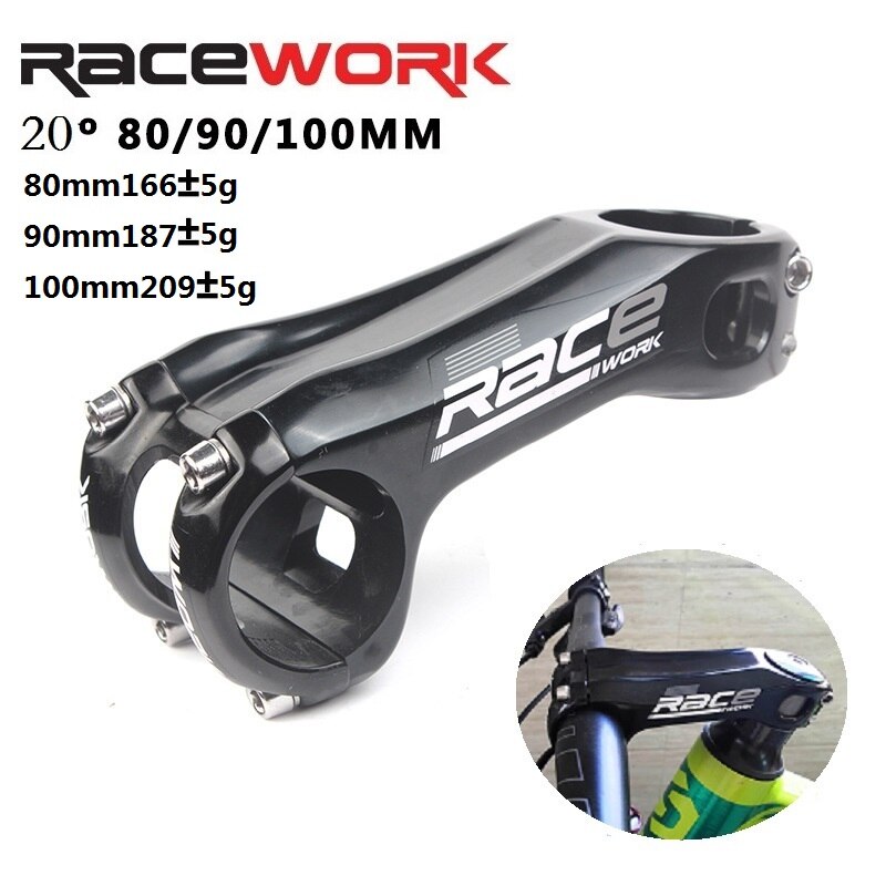 RACEWORK bicycle stem mtb stem mesa bicycle 20 degrees 31.8* 80/90/100mm high-strength road bike riser aluminum alloy stem