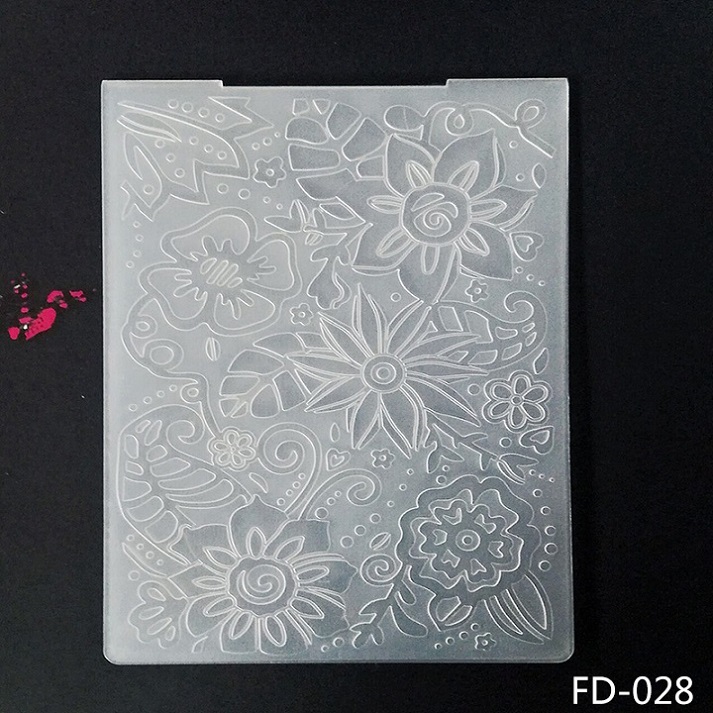 Carpeta de plástico para manualidades, troqueles de corte de papel en relieve transparente con estilo: FD-028