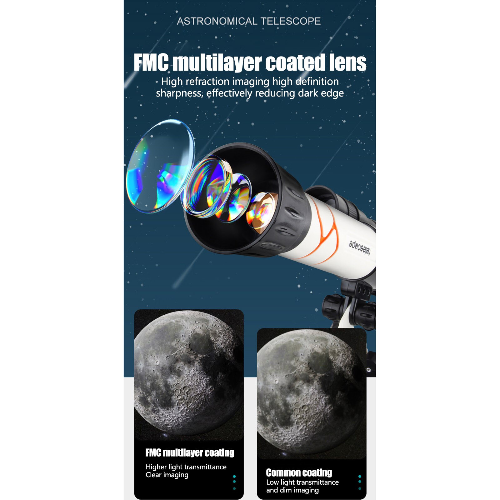 Juguetes de telescopio astronómico para niños, Monocular de alta potencia, Educación Científica