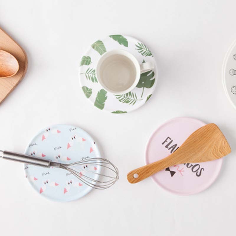 Flamingo kaktus blad platt tallrik rund västerländsk mat serveringsfat party tårta dessert mat display fat servis 1 st