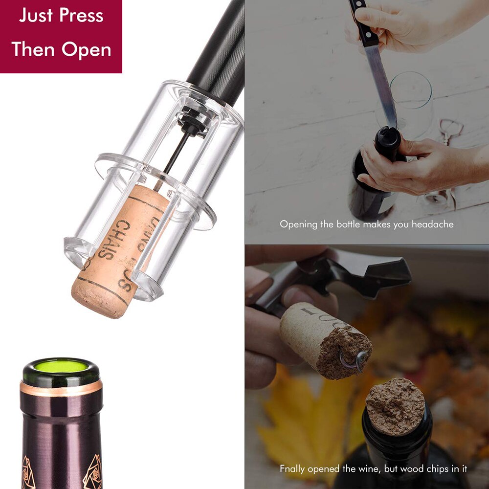 4 Stuks Wijn Opener Set Luchtdruk Pomp Flesopener Kurk Remover Wijn Accessoire Tool Kit Wijn Flesopener