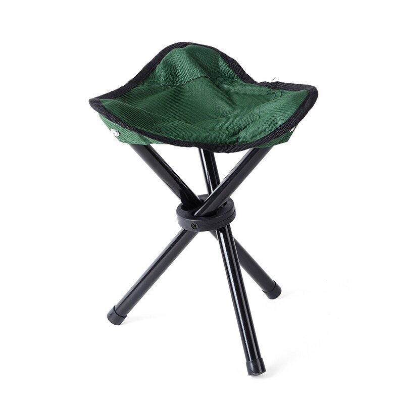 Udendørs bærbar letvægtsfoldning camping vandring sammenklappelig skammel stativstol sæde til fiskeri picnic bbq strandstol: Grøn