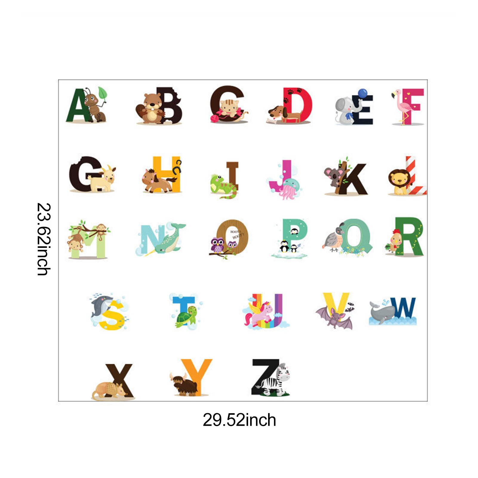 Alphabet Shaped Wall Decals DIY Letter Theme Kids Room Wall Stickers Removable Wall Art Decor Kindergarten Nursery Decoration