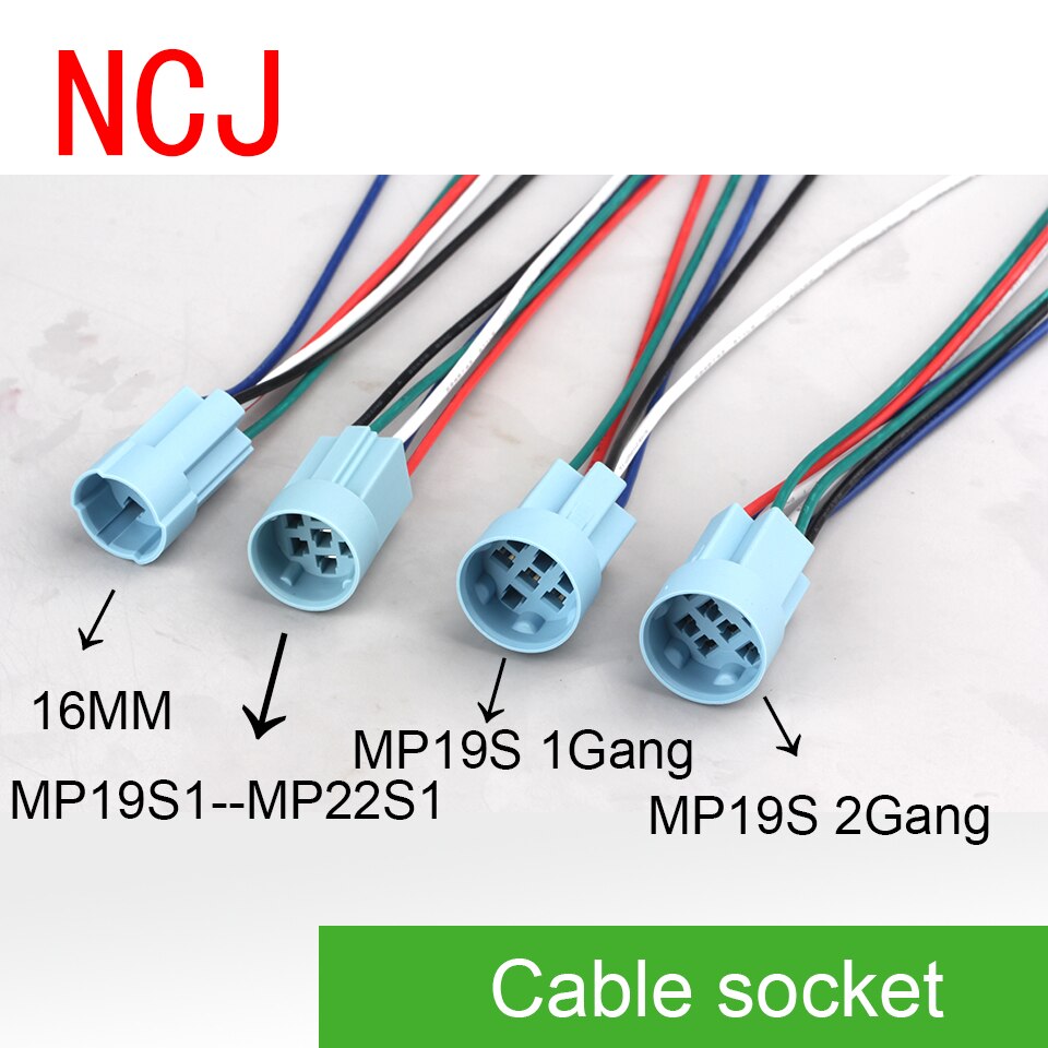 16mm 19mm 22mm 25mm 28mm 30mm 40mm Switch Accessories cable socket for metal push button switch