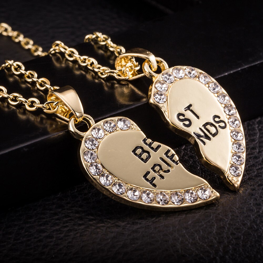 2020 di modo di Coppia in Acciaio Inox BFF Collana per Le Donne Coppia D'argento di colore migliore Amico Collane Pendenti con Gemme E Perle Gioielli collares: GD