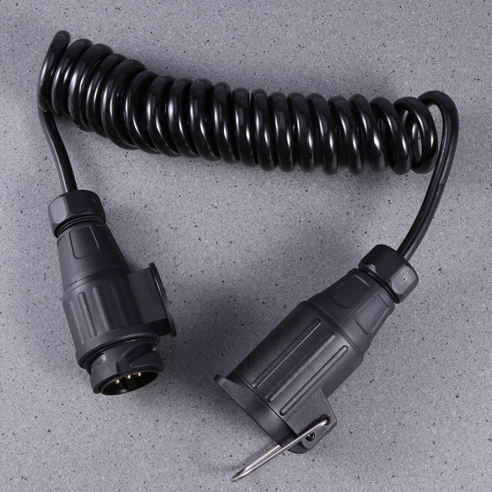 1pc Spring Coiled Cable 2 Meters 12V Durable Premium Trailer Plug for Vehicle Car