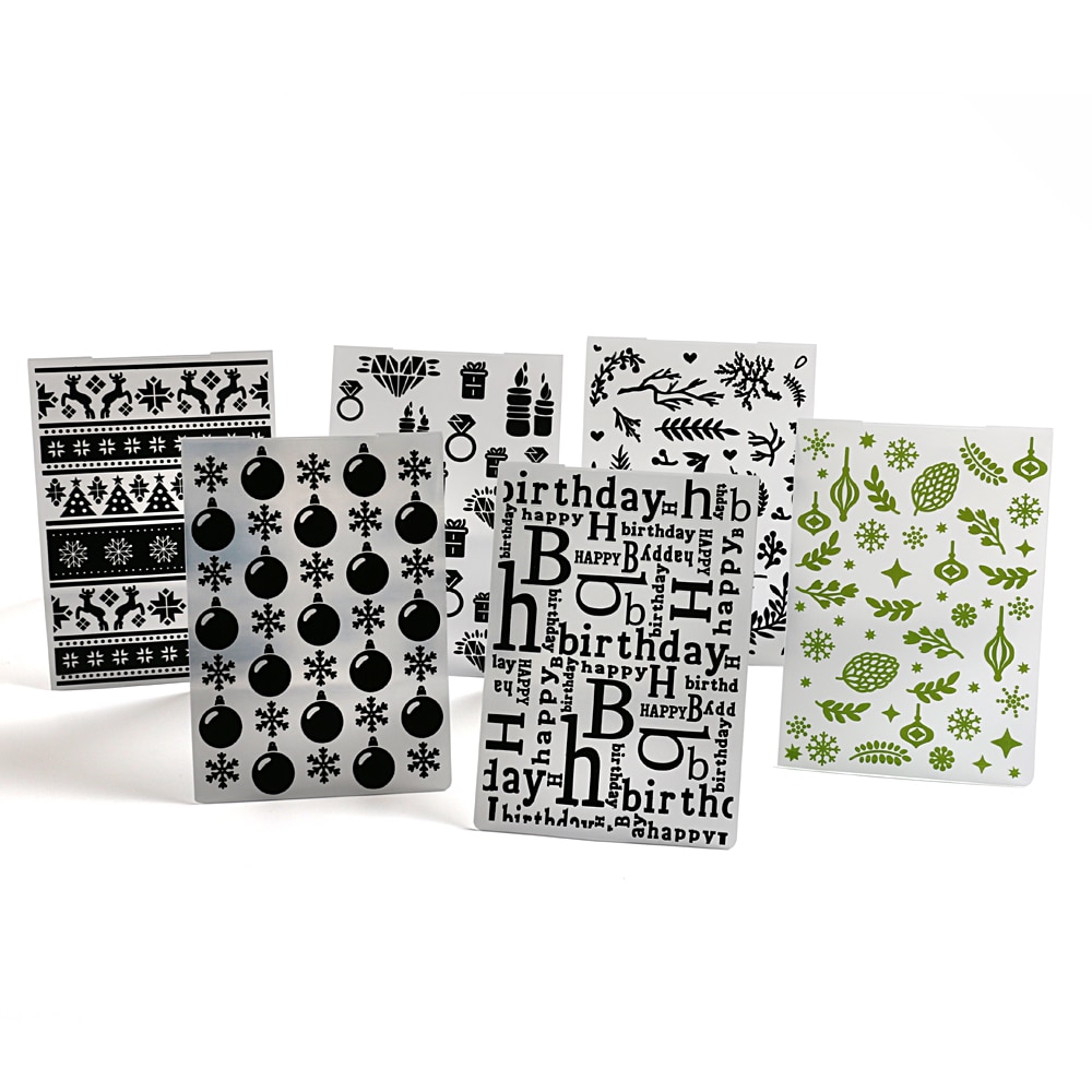 1PCS Flower Xmas Plastic Embossing Folder Scrapbooking Irregular Bricks Type Photo Album Card Paper Craft Template