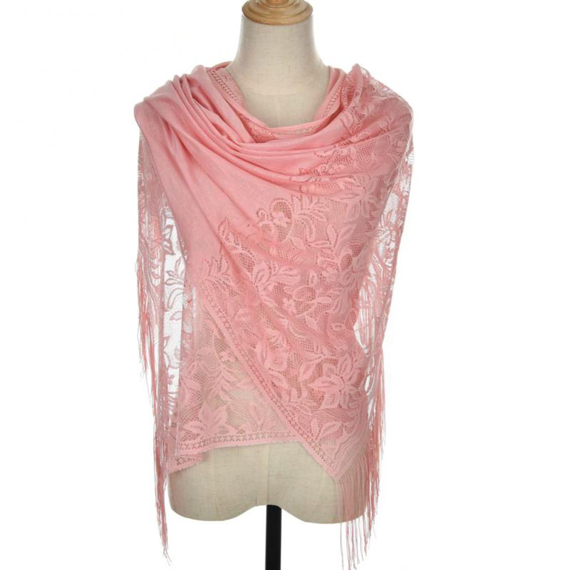 Sjaal dame winter warm polyester lange wikkelsjaal moslim katoen en linnen effen kleur jacquard kwastje grote sjaal hollo