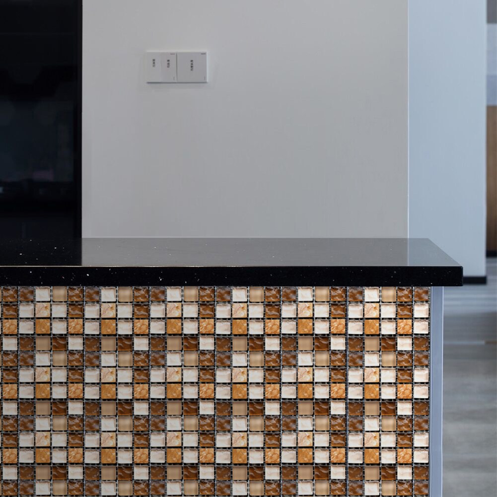 10pcs/set Mosaic Wall Tile Stickers Waterproof Self-adhesive Floor Decals Bathroom Wall Tile Stickers Decor Waterproof *