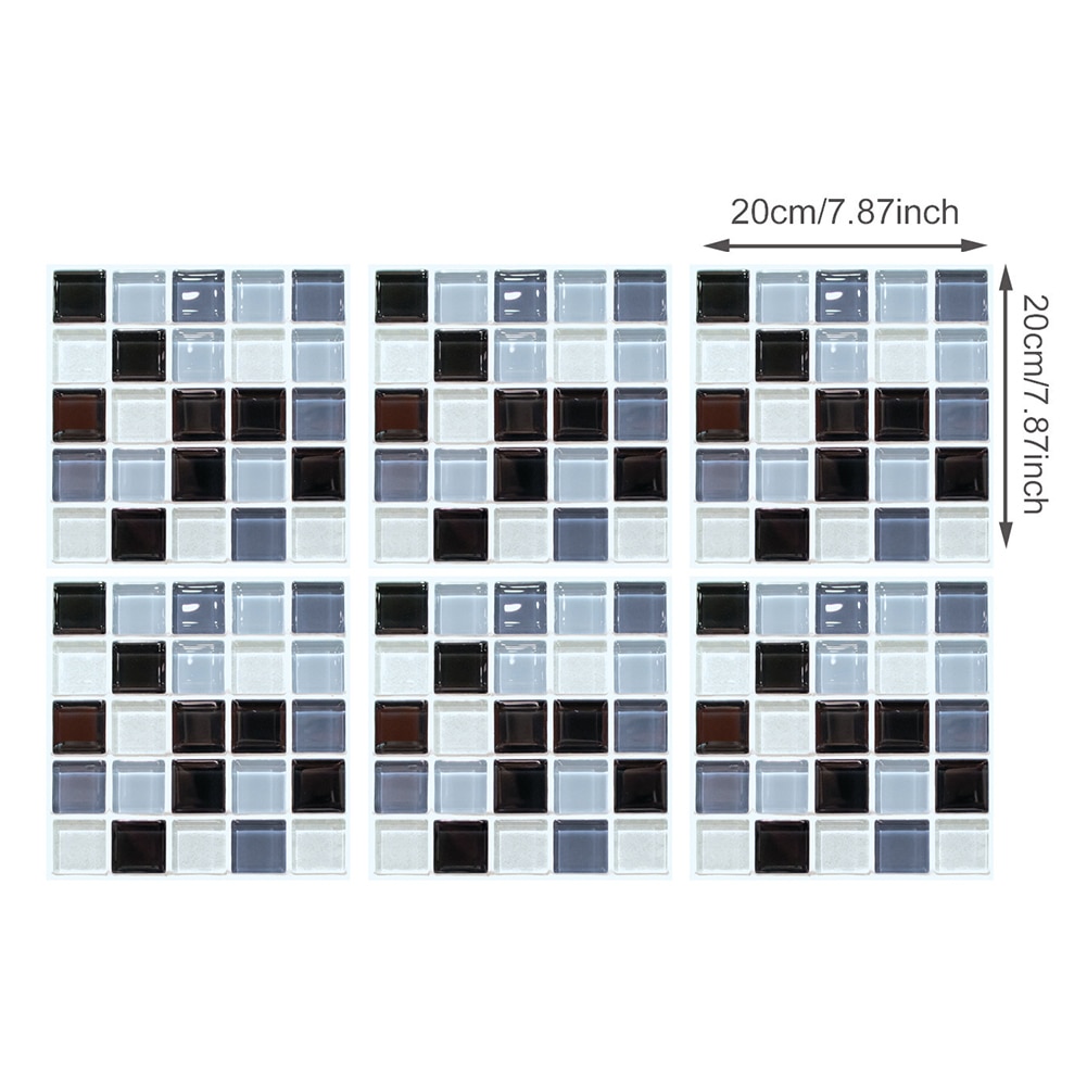 6 piezas de mosaico autoadhesivo baño cocina decoración pared azulejo pegatina impermeable