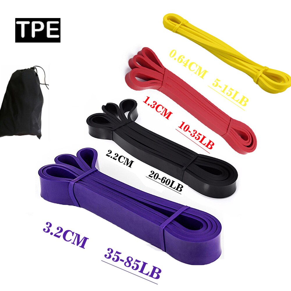 208cm modstandsbånd gummi pull up styrke muskler loop band fitness power expander 41 ": Tpe sæt 1