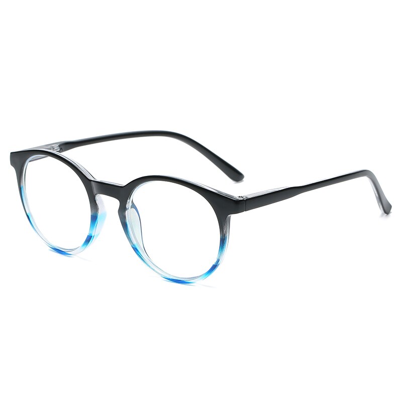 Zilead Round Frame Anti - Blue Glasses Spring Eye Leg Light And Comfortable Portable Protect Your Eyes Reading Glasses: +250 / Black