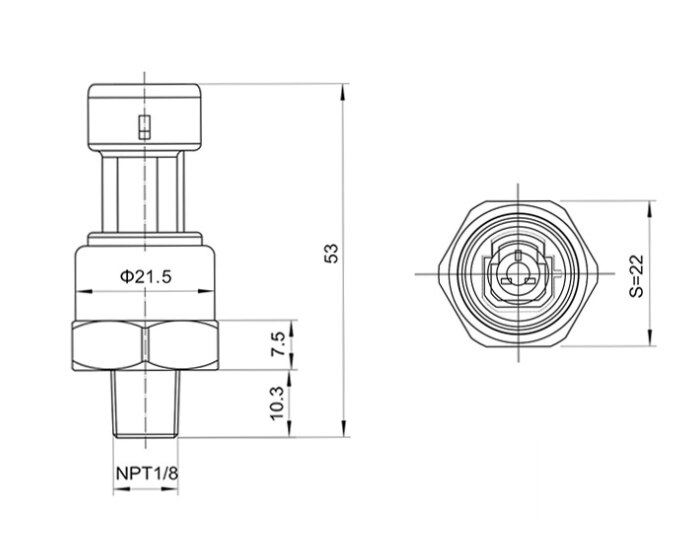 NPT1/8150PSI 200psi water, gas and oil measurement ceramic chip pressure sensor