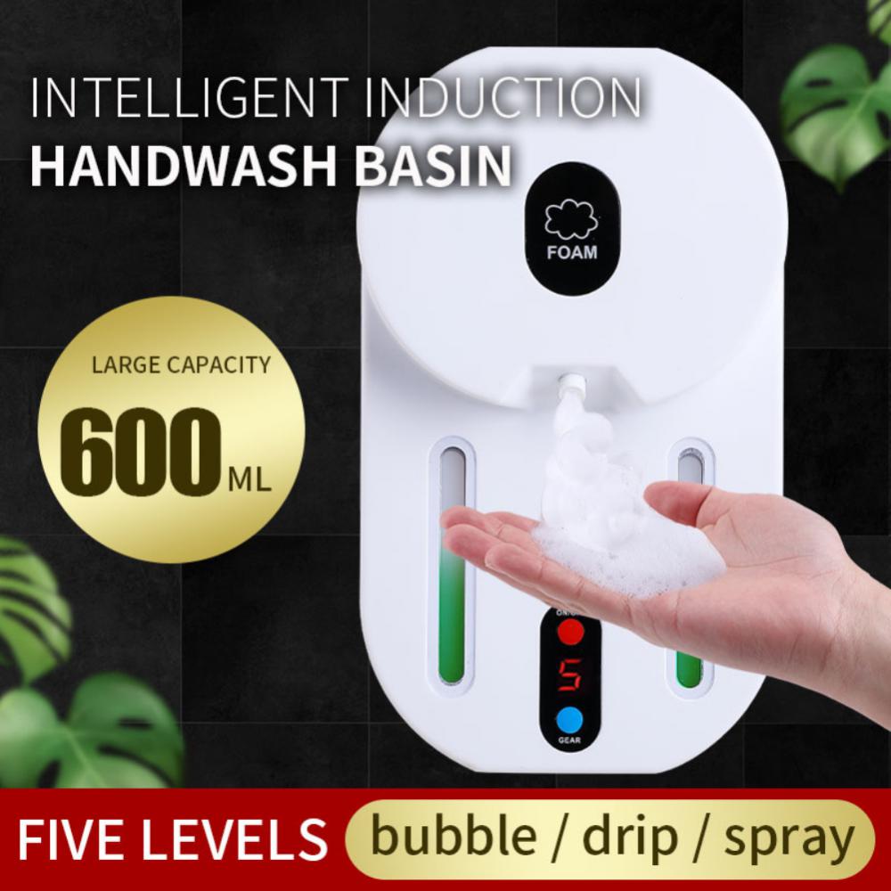 600ML Automatic Sensor Soap Dispenser USB Charging Intelligent Induction Hand Sanitizer Spray Liquid Foam Kitchen Bathroom Tools
