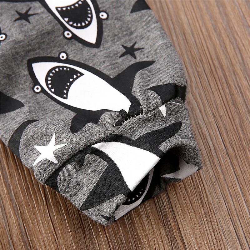 Kids Baby Boy Girl Cotton Autumn Winter Pants Cartoon Sharks Printed Clothes Bottom Harem Pants Toddler Trousers