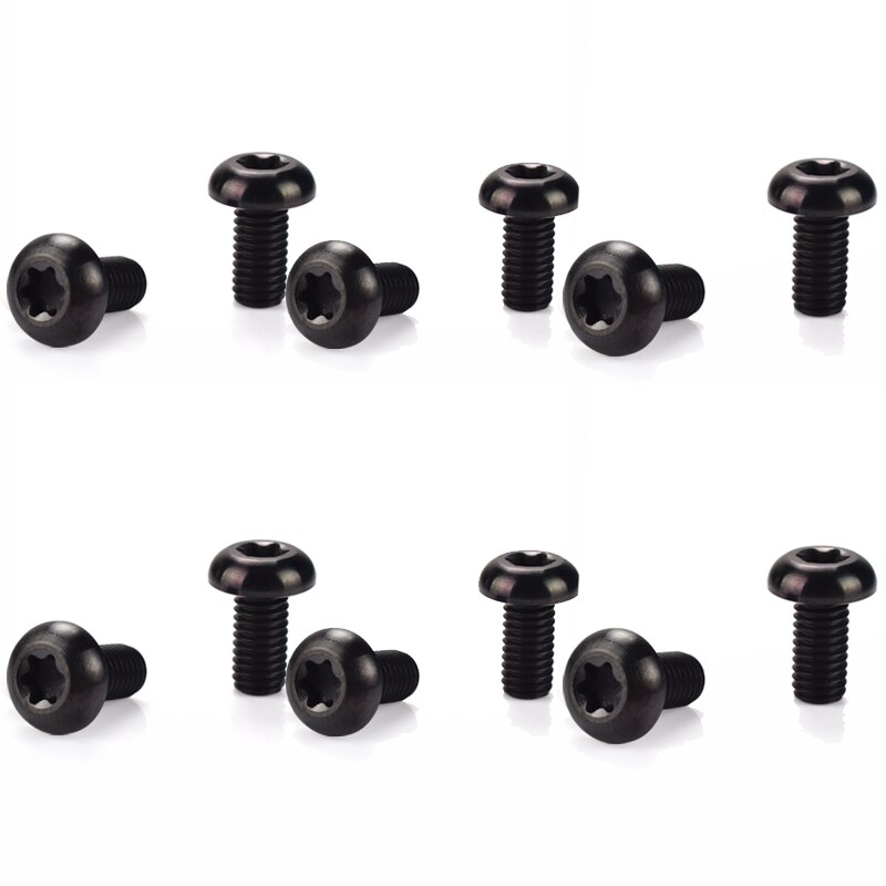 Ti Titan Legierung Bremsscheibe Schrauben T25 Torx MTB Berg Straße Fahrrad Fahrrad Bremsscheiben Ti Bunte Schrauben M5 * 10mm: 12Stck Schwarz