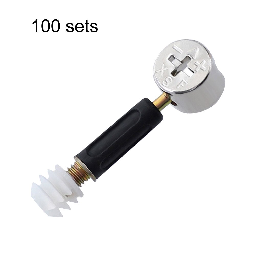 3 In 1 Hardware Desk Durable With Dowel Cam Fitting Drawer Furniture Connector Set For Cabinet Eccentric Wheel Pre-Inserted Nut: 100