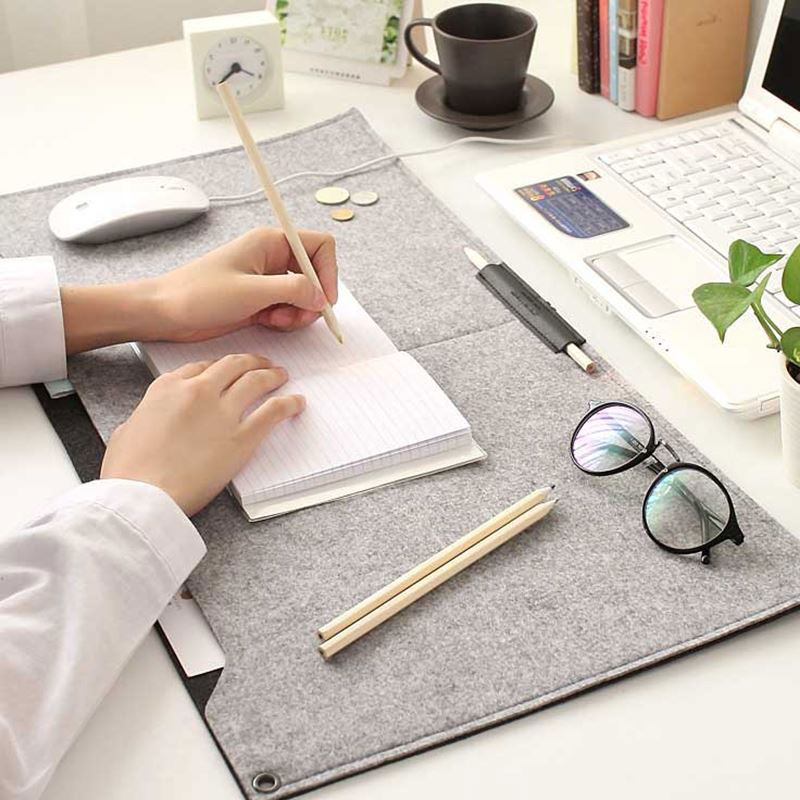 Comfortable Computer Desk Table Felt Mat Office Desk Mouse Pad Holder Laptop Cases Cushion Mouse Pads QJY99