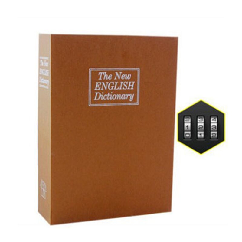Secret Book Safe Box Simulation Book Storage Box with Lock Bedroom Home Use @M23: Brown Password L