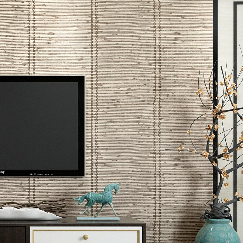 Carta da parati in paglia in stile giapponese 3D e carta da parati giapponese in stile Tatami in stile cinese