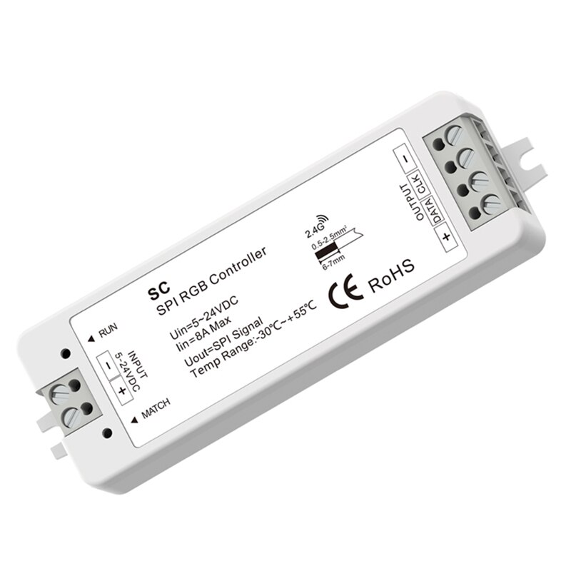 DC5V 12V 24V SPI LED pixel controller SC+R9 RF supports WS2811/WS2812B/WS2801 SPI Signal /Dual way amplifier or splitter SA