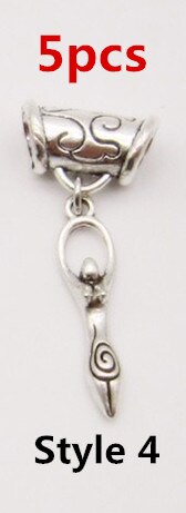 5Pcs/Pack metal Silver different charms hair braid dread dreadlock beads rings tube approx 6mm hole hair accessories: 5pcs Style 4