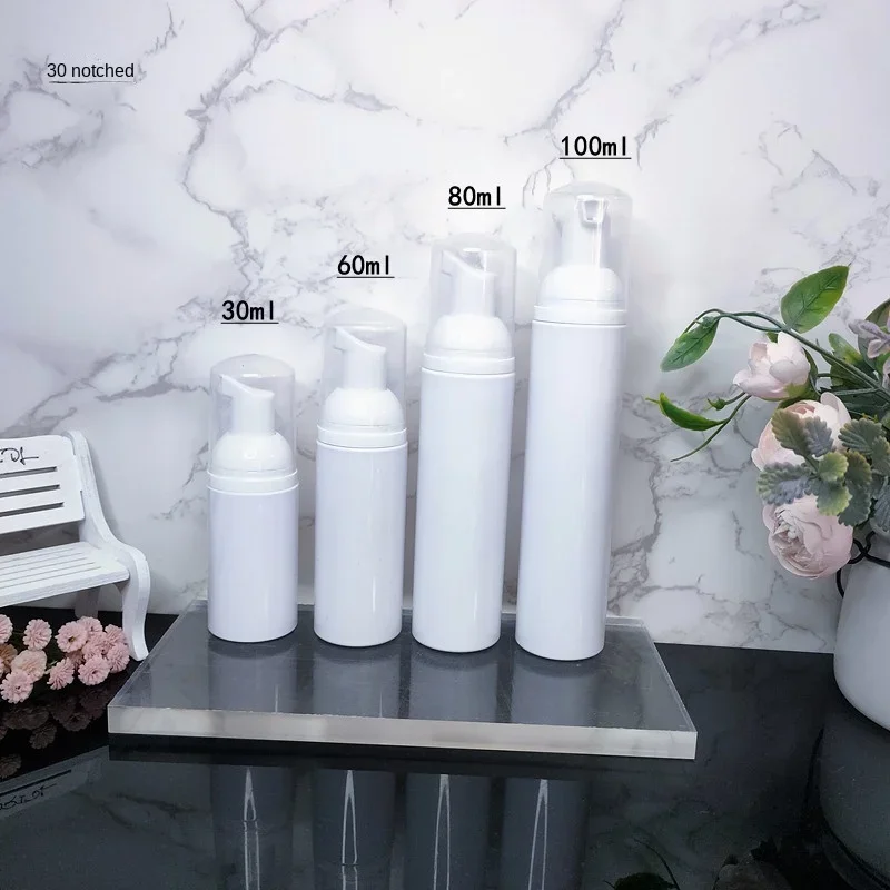 10/30/50PCS White foam pump bottle mascara cleansing Soap Dispenser bubble plastic 30ml 60ml Empty Face Lashes Cleanser