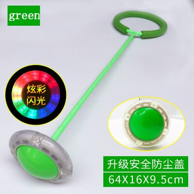 Glowing Bouncing Balls One Foot Flashing Skip Ball Jump Ropes Sports Swing Ball Children Fitness Playing Entertainment Fun Toys: Green