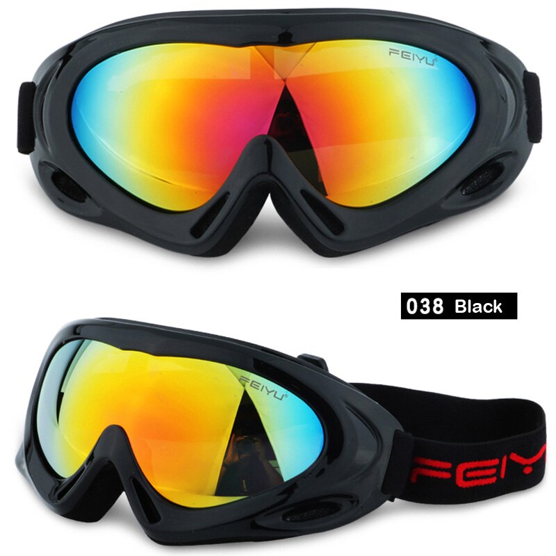 Gogle narciarskie i snowbordowe okulary przeciwsłoneczne okulary anty-uv wiatroodporny sprzęt sportowy profesjonalne zimowe gogle narciarskie dla dzieci mężczyźni kobiety: 038-czarny