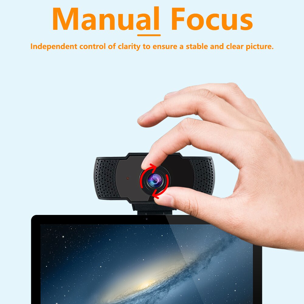 Nuova Webcam 1080P Web Camera Full HD con luce di riempimento a LED microfono spina USB Web Cam per PC Computer Mac Laptop Desktop Camera