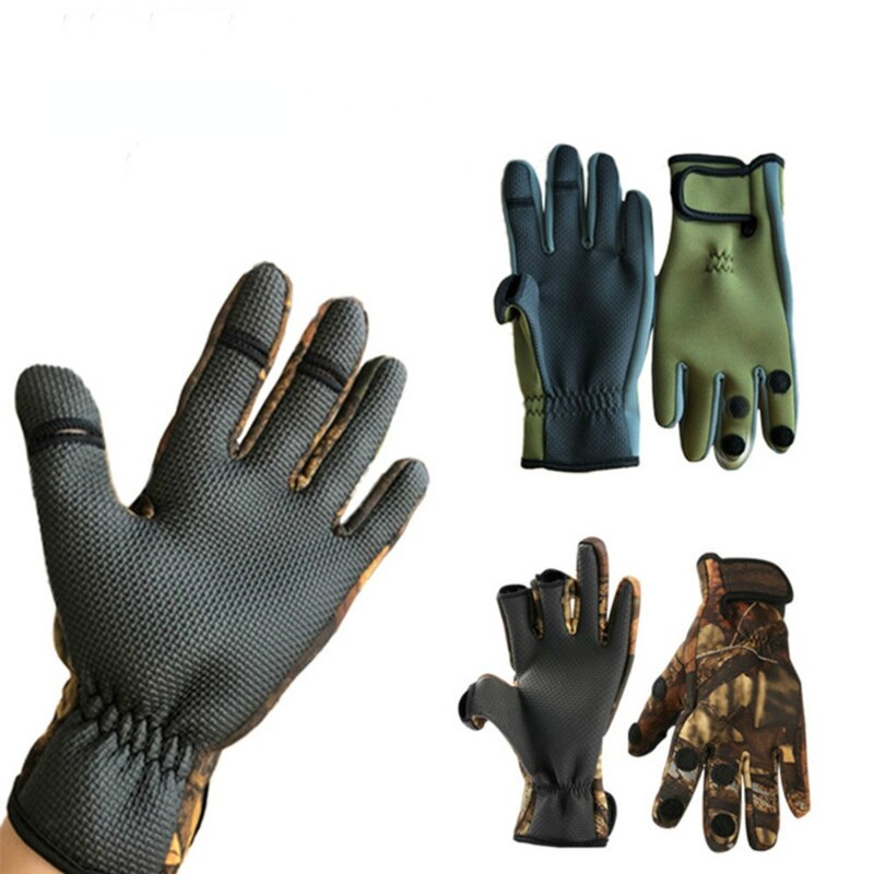 Udendørs vinter fiskeri handsker vandtæt vante tre fingre skåret skridsikker klatring handske vandreture camping ridning handsker