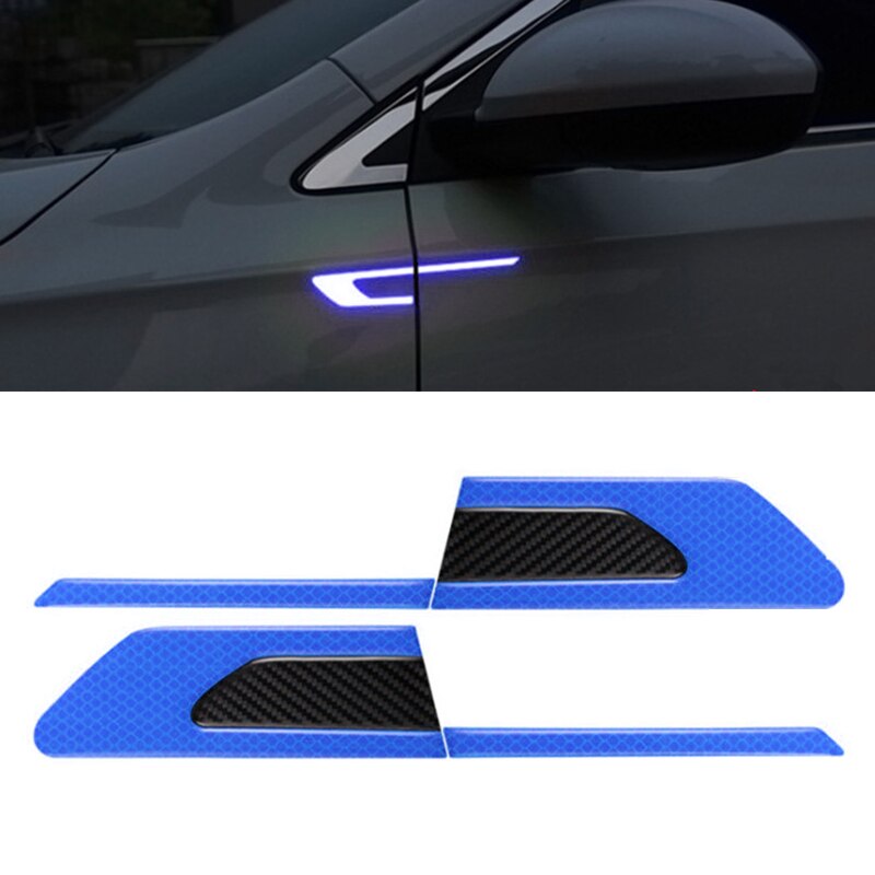 2 Stks/set Auto Reflecterende Veiligheid Waarschuwing Strip Tape Auto Bumper Reflecterende Strips Veilige Reflector Stickers Decals Auto Decoraties