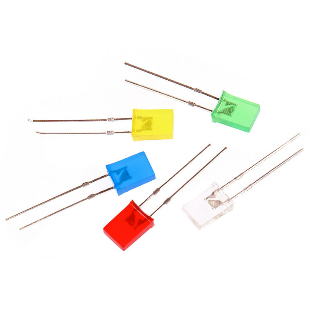 100pcs 2X5X7 square LED 257 Red light-emitting diode White Yellow Red Green Blue electronic diy kit Diffused