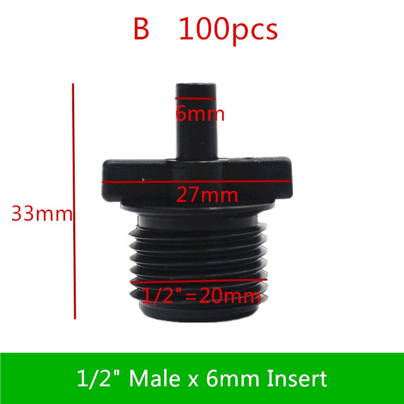 360Degree Rotary Sprinkler With 1/2"Screw Connector Greenhouse Watering Drip Irrigation Fittings