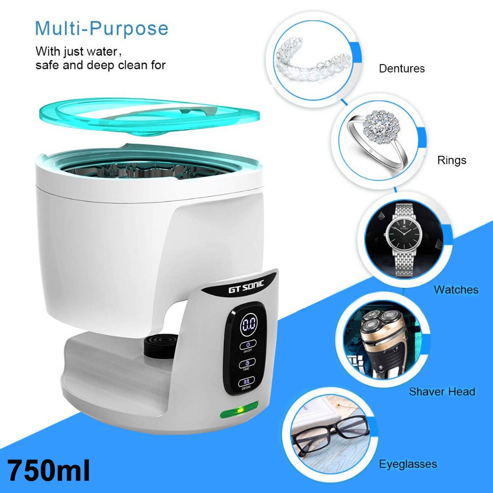 GT sonic 450ml Ultra sonique nettoyant bain minuterie bijoux brosse lunettes manucure pierres coupe dentaire rasoir pièces ultrasons sonic: GT-F3 / LES USA