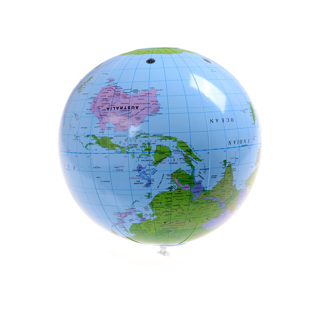 Opblazen Globe Kaart Opblaasbare Aarde Wereldleraar Beach Ball Geografie Gedetailleerde Illustratie Speelgoed