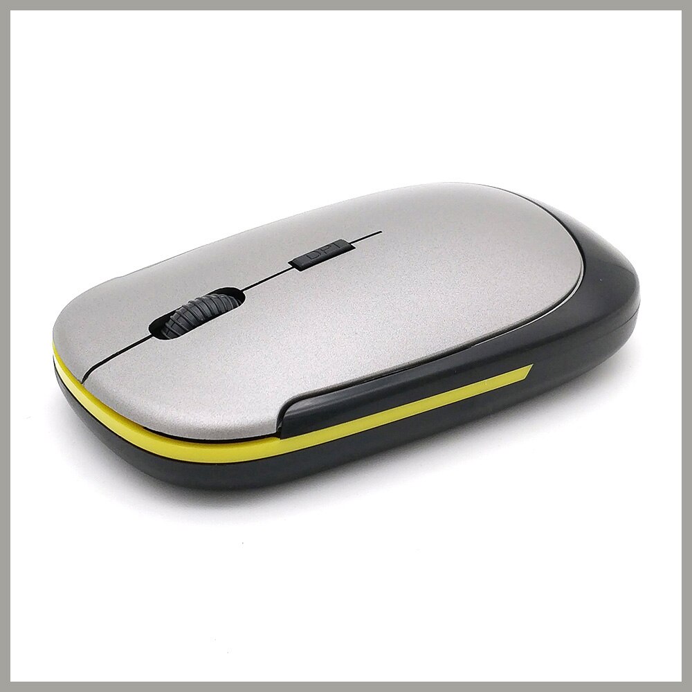 Mini mouse óptico sem fio para jogos 2.4ghz, mouse sem fio com receptor usb para pc gaming e laptop: CINZA