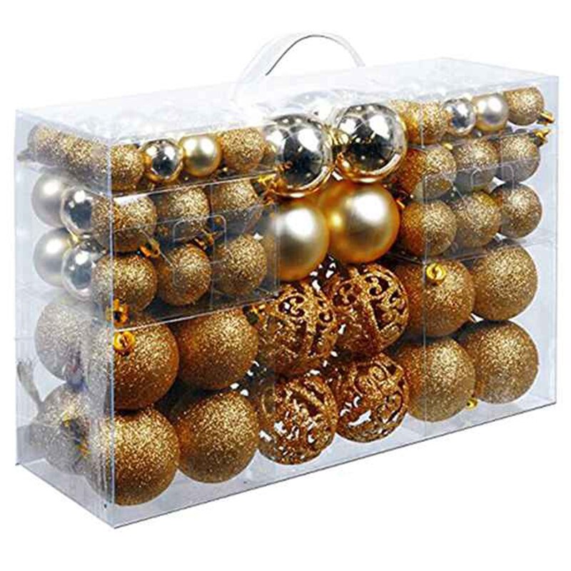 100 stuks kerstballendoosset beschikbaar kerstboomversiering kerstversiering: Goud