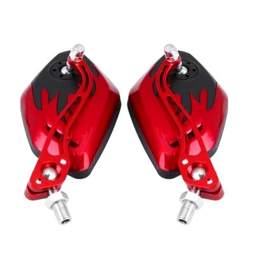 2Stck/einstellen 360 Grad Drehung Universal- Motorrad Rückspiegel Motorrad Rolle Rückansicht Seiten Zurück Spiegel 8 / 10mm: Rot
