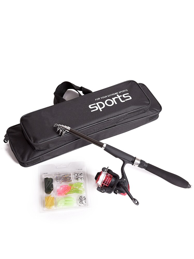Rod and Reel Combination Set Spinning Wheel Soft Bait Fishing Gear Set Telescopic Fishing Rod Reel Combo Ocean Rock Fshing