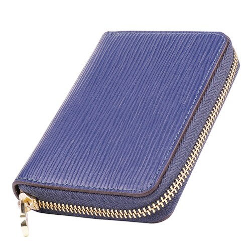 Geel Water Rimpel Split Lederen Unisex Korte Portemonnee Synthetisch Leer Credit Card Holder Business Tweeledig Portemonnee: Blauw