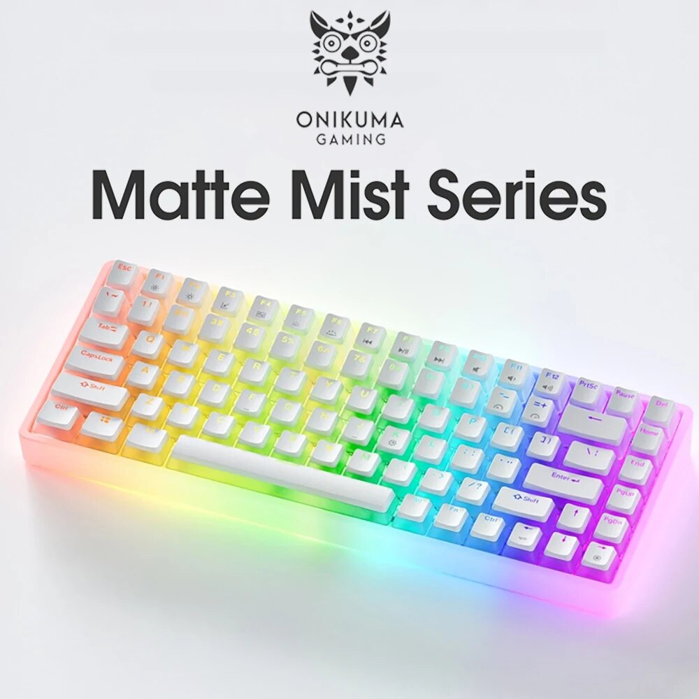 ONIKUMA profesjonalna mechaniczna klawiatura do gier przewodowa klawiatura USB z podświetleniem RGB matowe nakładki na klawisze 84 klawisze klawiatury do gier gra