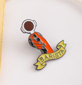 Koffiekopje Keukengerei Emaille Broches Barista Schort Badge Jas Hoed Tas Pin Voor Vrouwen: A