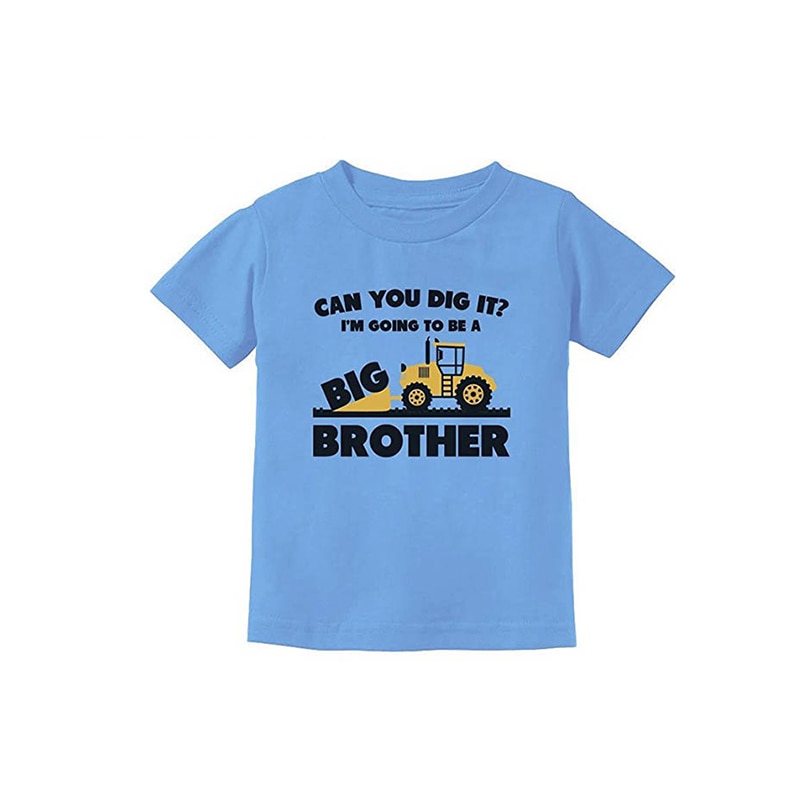 YSCULBUTOL Zomer Peuter/Baby T-shirt Unisex Korte Mouw Gaat Big Brother voor Tractor Liefdevolle Jongens t-shirt