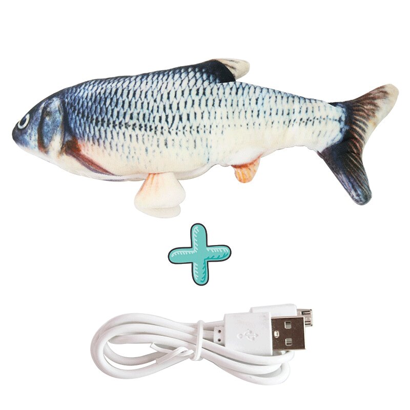 Kat Elektrische Bewegende Vis Speelgoed Usb Charger Vis Interactief Kattenkruid Chew Bite Speelgoed 3D Simulatie Vis Spelen Speelgoed Kat Kwispelende speelgoed: 1